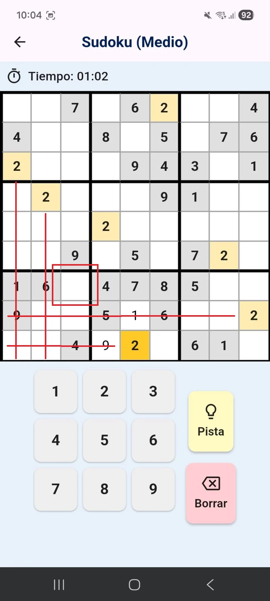 Example of row and column elimination reasoning
